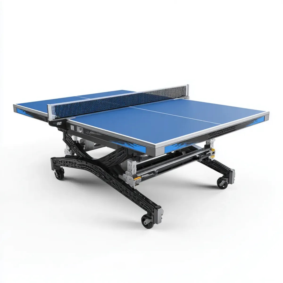 Table de ping-pong pliante bleue 274 x 152.5 x 76 cm plateau MDF 25 mm rectangulaire