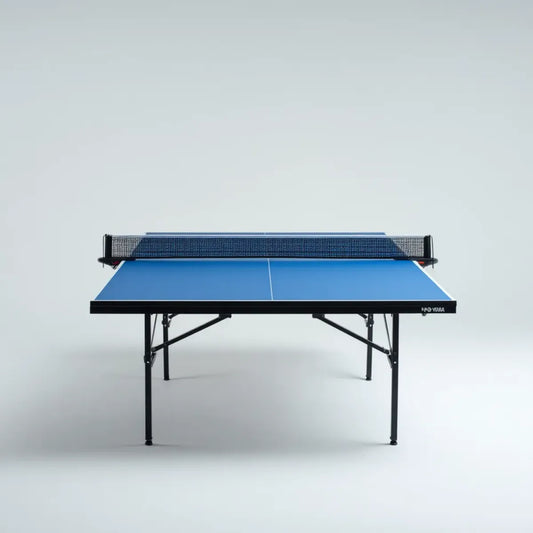 Table de ping-pong pliante intérieure bleue 274 x 152.5 x 76 cm plateau MDF rectangulaire