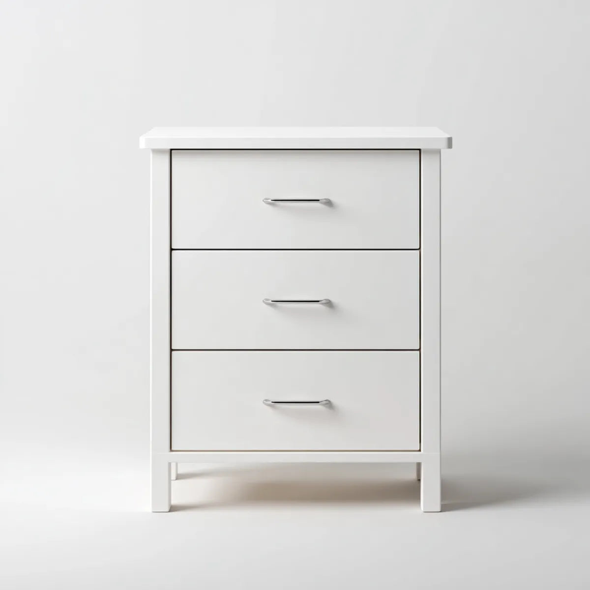 Commode 3 tiroirs blanche rectangulaire 80 x 40 x 100 cm en panneaux MDF