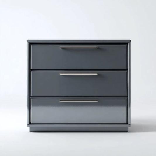 Commode à 3 tiroirs gris anthracite en acier rectangulaire 80 x 40 x 80 cm